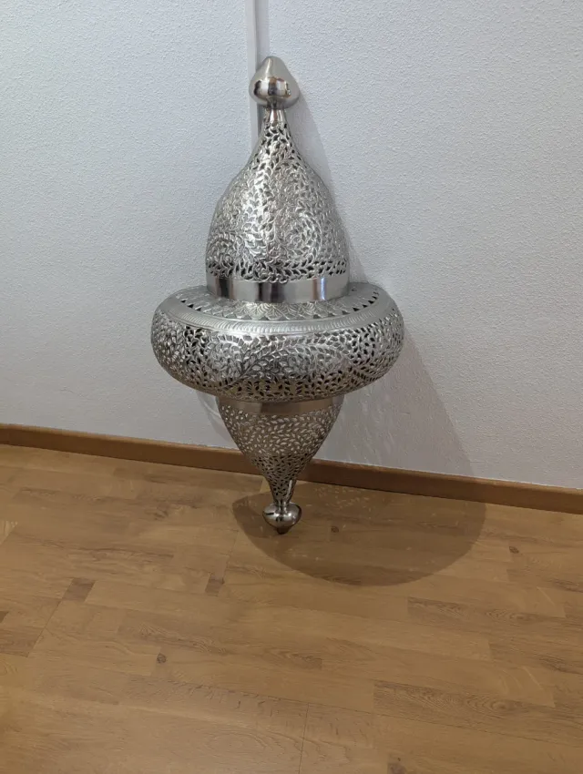 Apliques grandes de pared árabes metal plata x 2