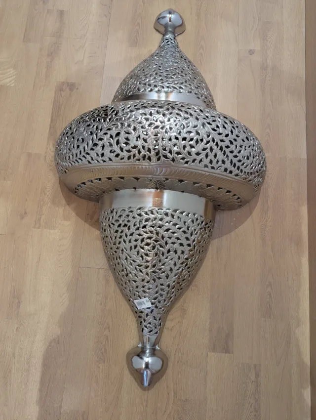 Apliques grandes de pared árabes metal plata x 2