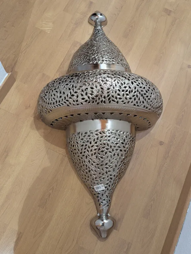 Apliques grandes de pared árabes metal plata x 2