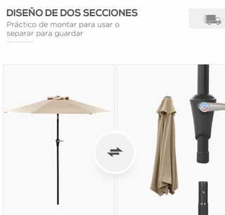 Sombrilla Jardín Beige 2.3x2.1m