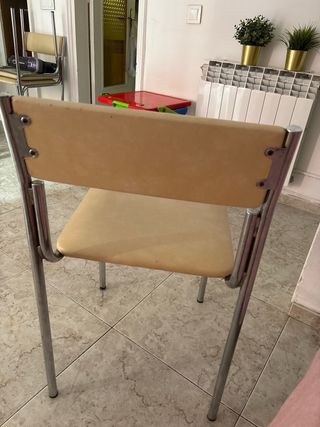 4 sillas vintage - beige y plata