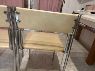 4 sillas vintage - beige y plata