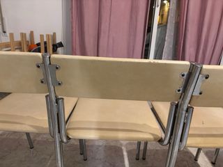 4 sillas vintage - beige y plata