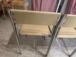 4 sillas vintage - beige y plata