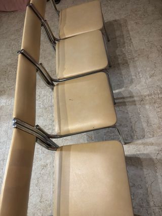 4 sillas vintage - beige y plata
