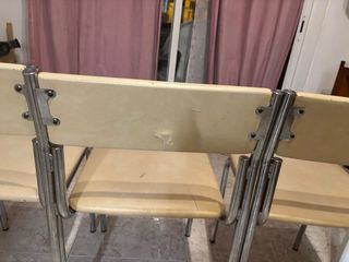 4 sillas vintage - beige y plata