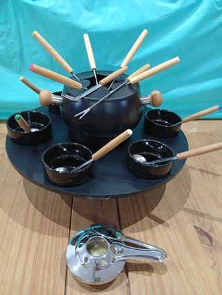 Fondue giratoria negra 6 servicios