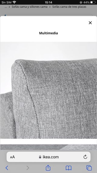 Sofá cama gris - 225x93x74cm