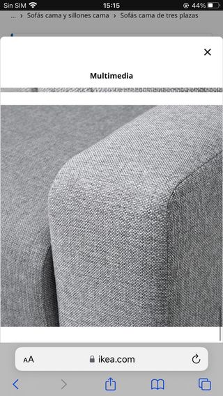 Sofá cama gris - 225x93x74cm