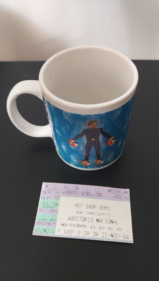Taza y entrada vintage Pet Shop Boys