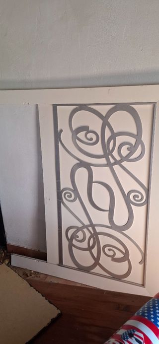 Cabecero cama blanco plata