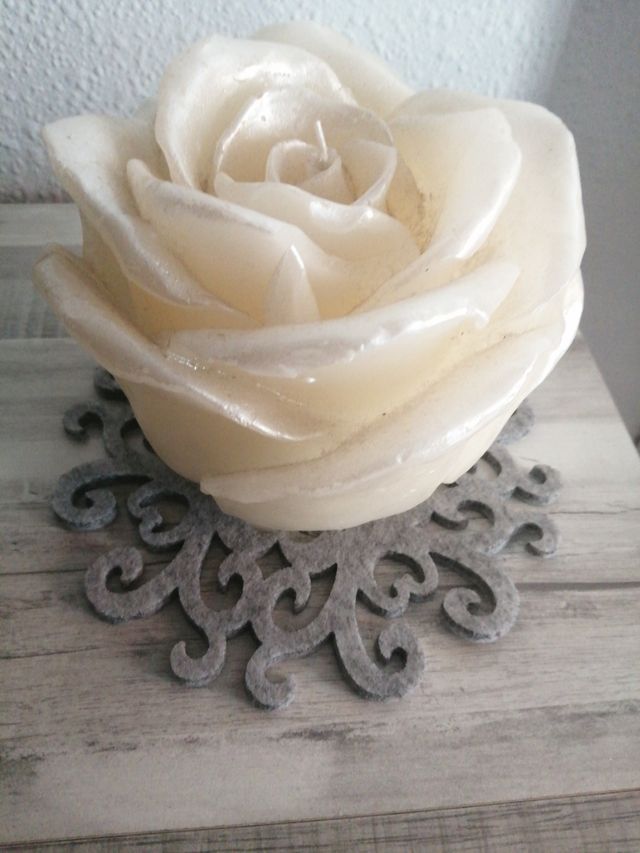 Vela rosa aperlada - Decoración hogar