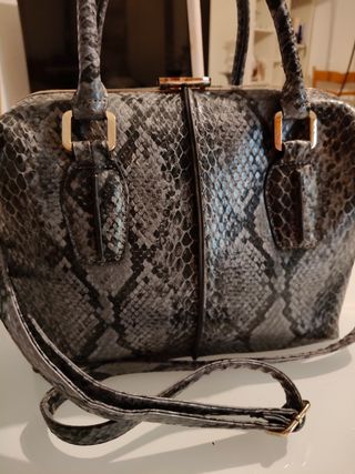 Borsa bauletto grigio pitonato