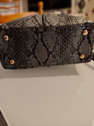 Borsa bauletto grigio pitonato