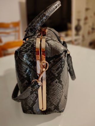 Borsa bauletto grigio pitonato