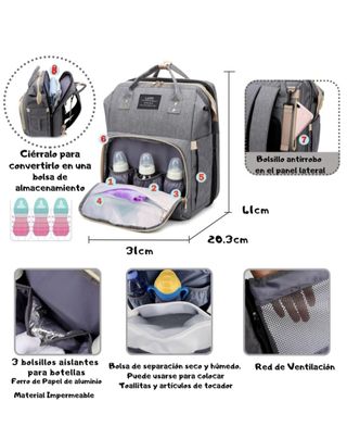 Mochila cambiador bebé - LAND _Gris