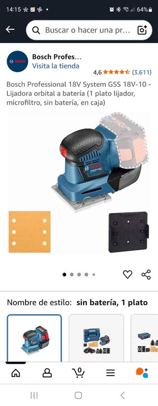 LIJADORA ÓRBITAL BOSCH GSS 18V-10