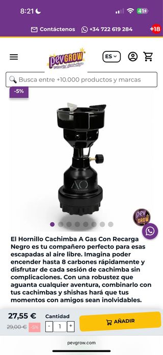 Hornillo de gas portátil