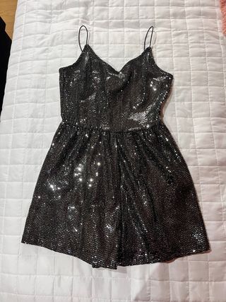 Mono negro lentejuelas Nochevieja