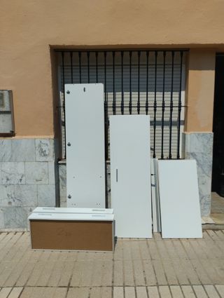 Armario ropero blanco 2 cajones