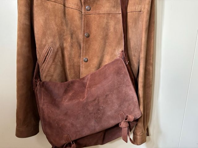 Giacchino Camoscio Marrone donna e borsa camoscio