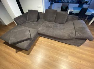 Sofá chaise longue gris antracita