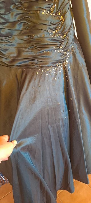 Vestido fiesta azul turquesa