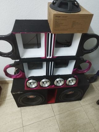 Cajas acústicas - 4 medios + 4 motores