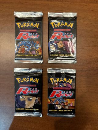 4 Bustine Pokemon Team Rocket Vuote