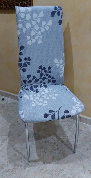 6 Sillas Comedor polipiel gris