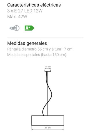 Lámpara techo roja LUXCAMBRA