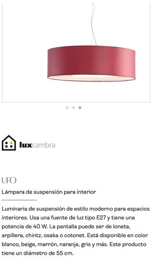 Lámpara techo roja LUXCAMBRA