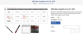 6 Varillas KBS Max.para hierro Golf,Grafito Senior