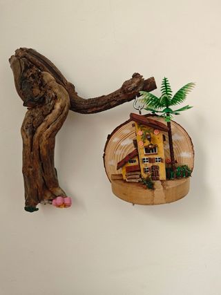 Perchero madera vintage reciclado
