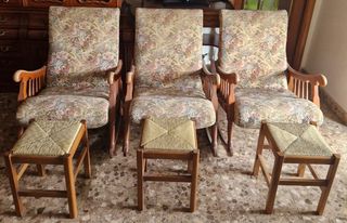 3 Mecedoras + 3 Taburetes Madera
Precio negociable