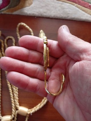 2 Cordones para cortinas - dorado y verde azulado