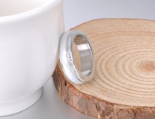 Anillos compromiso oro rosa y blanco con Moissanic