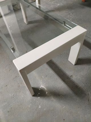 Mesa centro cristal blanco - Moderna