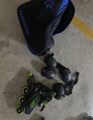 Patines en línea infantiles + protecciones + bolsa