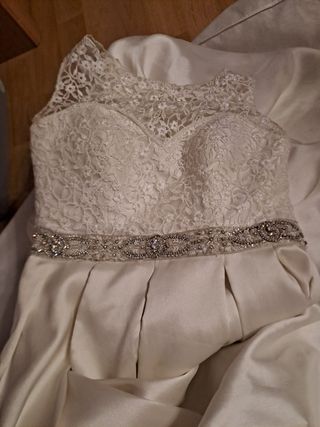 Vestido novia blanco encaje