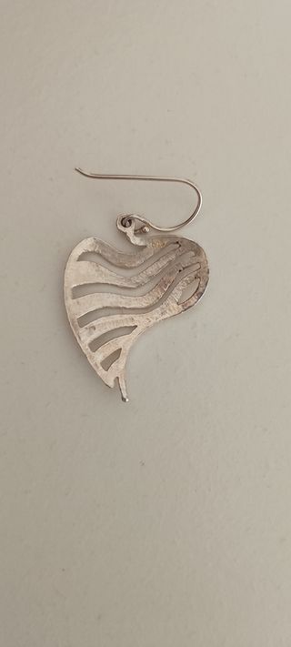 Pendiente plata corazón