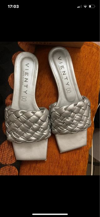 Sandalias VIENTY plata trenzadas