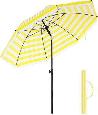 Ombrellone da spiaggia a righe gialle