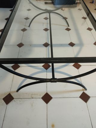 Mesa centro cristal y acero 60x100 y 44 alto