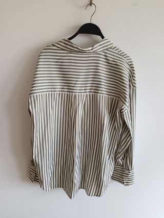 Camisa Zara rayas verde oliva