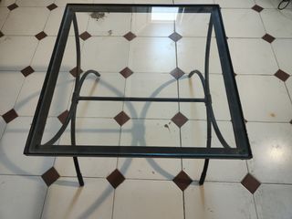 Mesa de centro acero y cristal 60x60 y 50 de alto