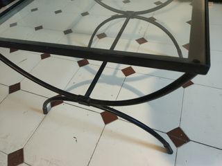 Mesa de centro acero y cristal 60x60 y 50 de alto
