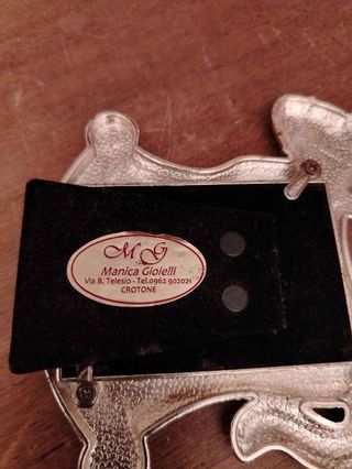 Portafoto particolare in metallo e madreperla