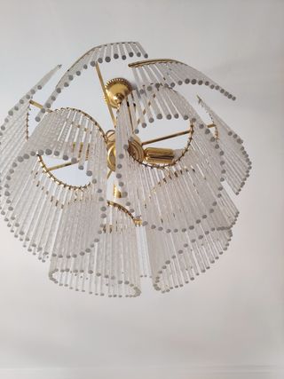 Lampara vintage cristal dorada en Guadix Granad