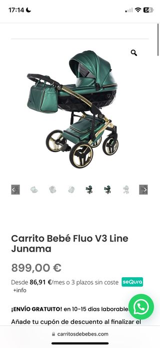 Carrito bebé Junama Fluo V3 Line